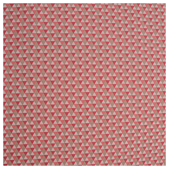 Baumwoll-Popelin Triangles rot/beige