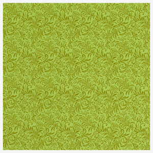 Baumwollstoff Satin Ornamente grün/braun