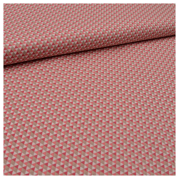 Baumwoll-Popelin Triangles rot/beige