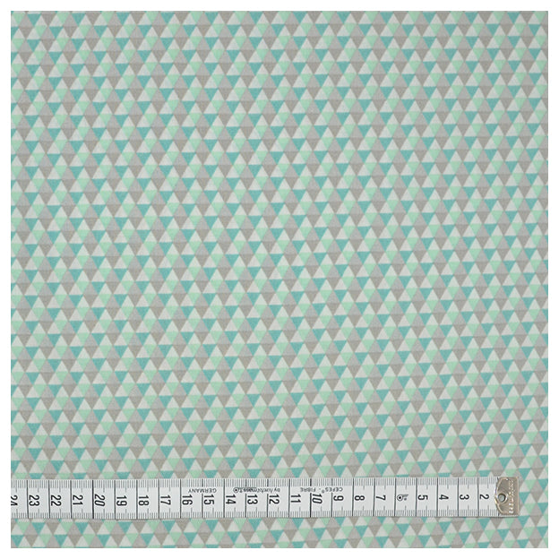 Baumwoll-Popelin Triangles mint/grau