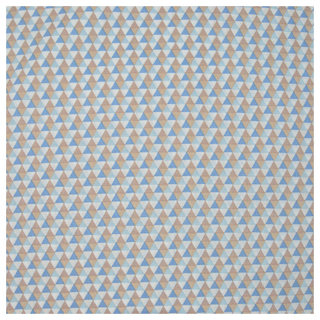Baumwoll-Popelin Triangles blau/beige