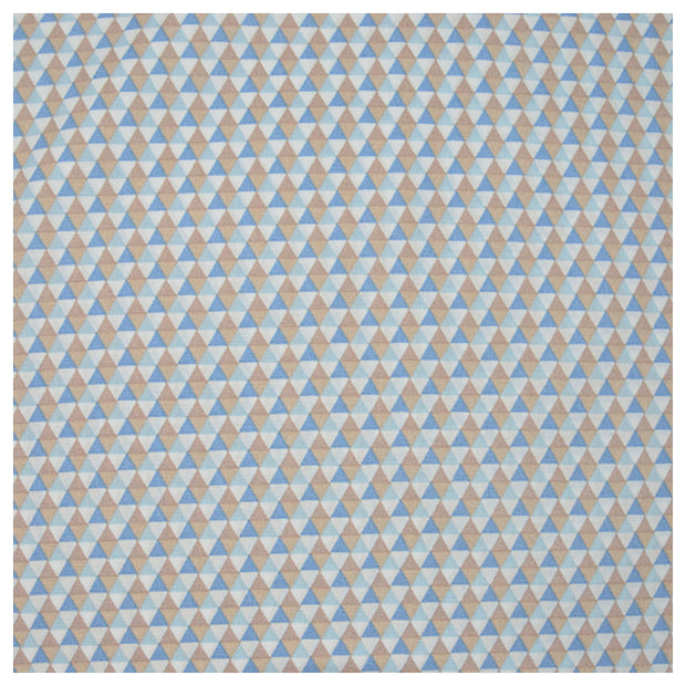 Baumwoll-Popelin Triangles blau/beige