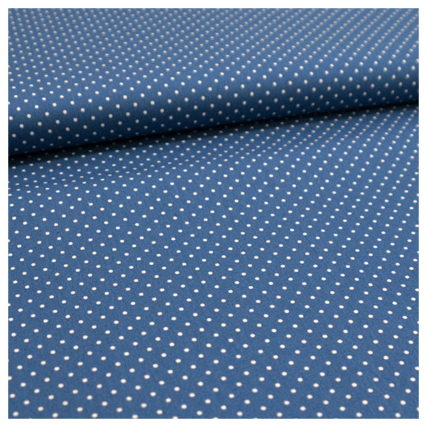 Baumwolle mini Tupfen indigo und weiß