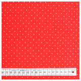 Baumwollsatin mini Tupfen rot/weiß