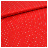 Baumwollsatin mini Tupfen rot/weiß