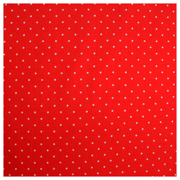 Baumwollsatin mini Tupfen rot/weiß