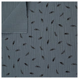 Musselin Baumwolle Federn blau