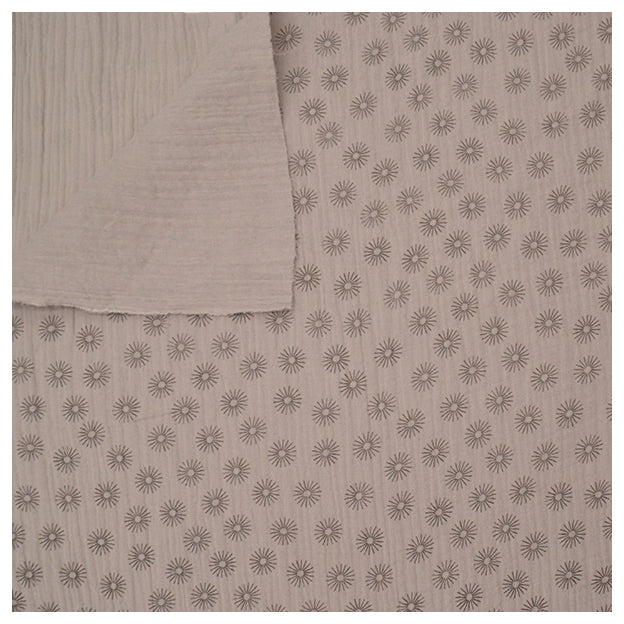 Musselin Baumwolle Blumen grau