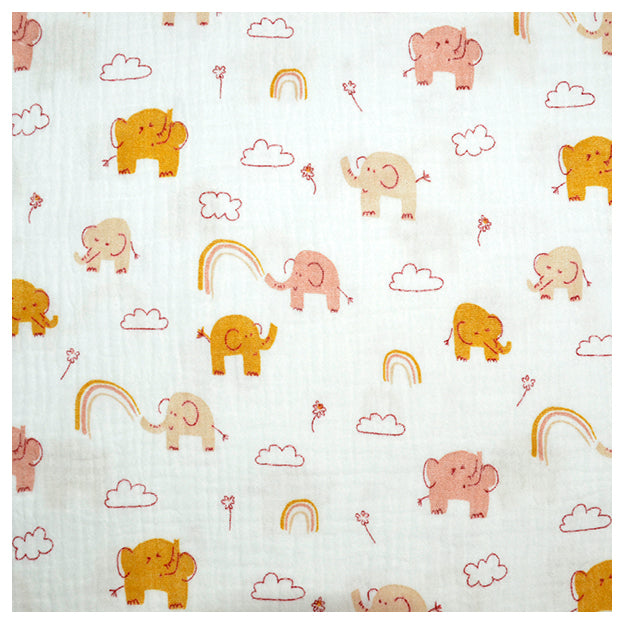Musselin Elefanten weiß Bio