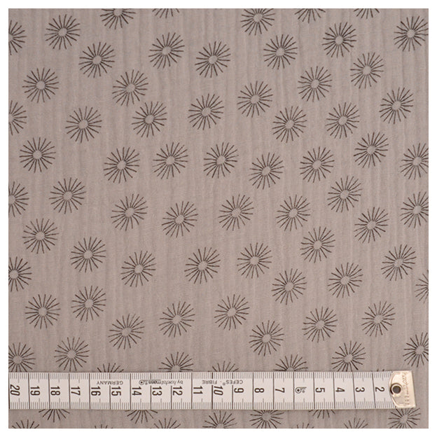 Musselin Baumwolle Blumen grau