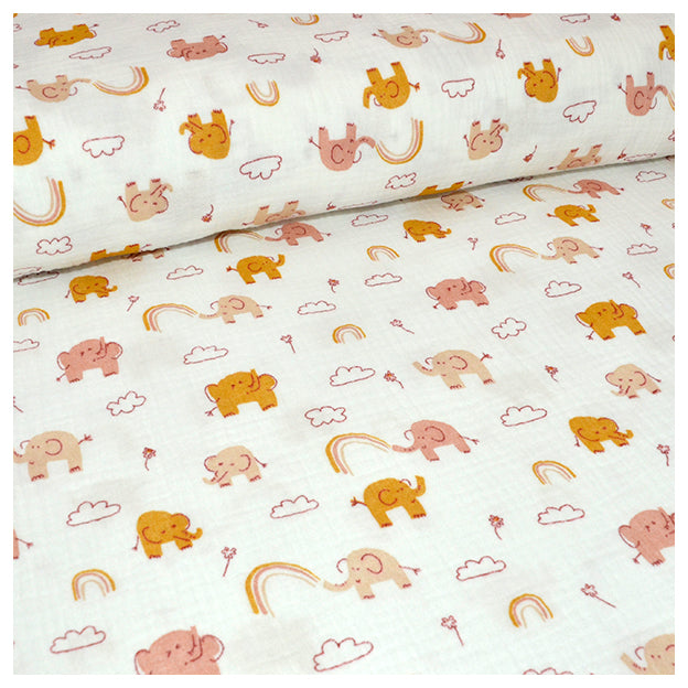 Musselin Elefanten weiß Bio