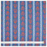 Baumwollsatin Blumen blau/rot