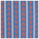 Baumwollsatin Blumen blau/rot