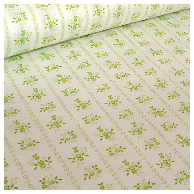 Baumwolle Blumen weiß und hellgrün