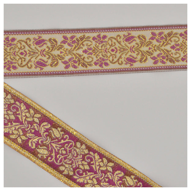 Jaquardband violett/natur 45mm