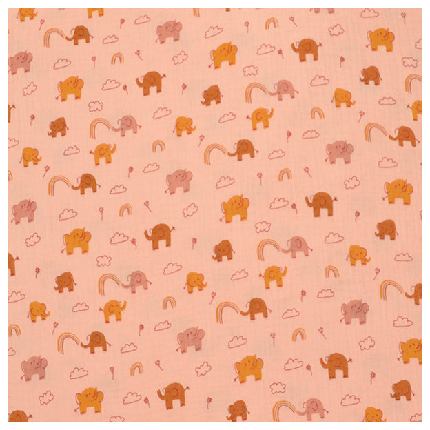 Musselin Elefanten lachs Bio