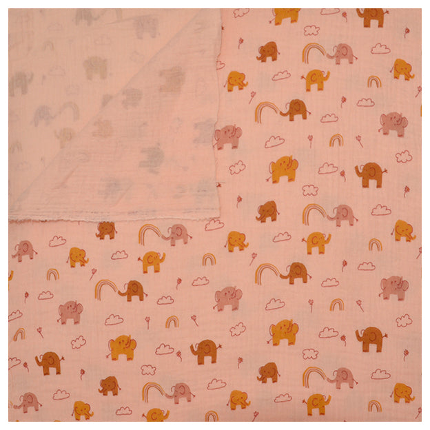 Musselin Elefanten lachs Bio