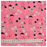 Jersey Blumen/Vögel rosa Bio