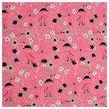 Jersey Blumen/Vögel rosa Bio