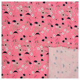 Jersey Blumen/Vögel rosa Bio