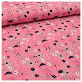 Jersey Blumen/Vögel rosa Bio