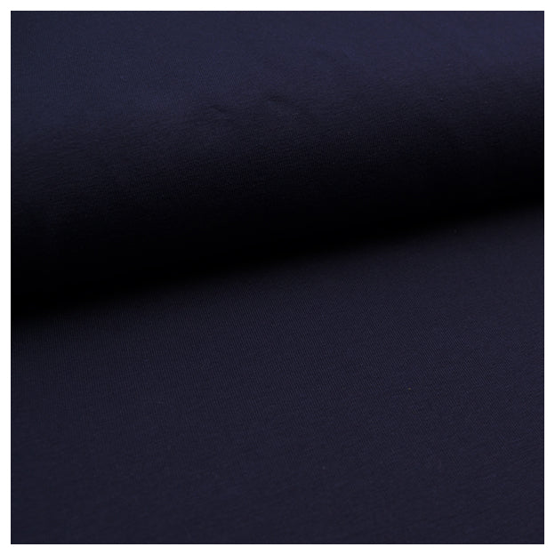 Baumwolljersey uni marine Bio