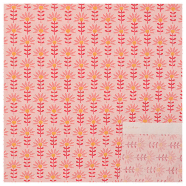 Baumwoll-Popelin graphic Flower light rose