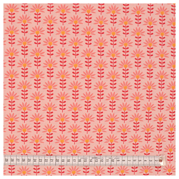 Baumwoll-Popelin graphic Flower light rose