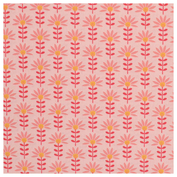 Baumwoll-Popelin graphic Flower light rose