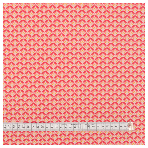 Baumwoll-Popelin graphic Flowers rosa