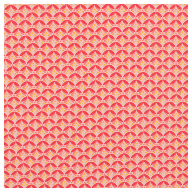 Baumwoll-Popelin graphic Flowers rosa