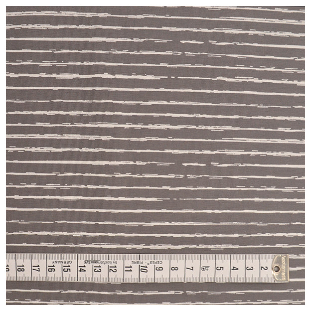 Jersey Streifen grau und weiß