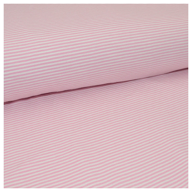 Jersey Streifen rosa/weiß 2mm