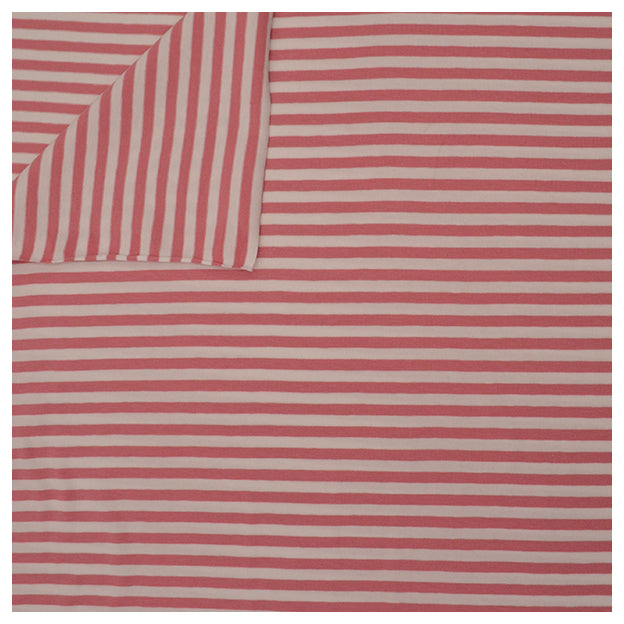 Jersey Streifen rosa/weiß 6mm