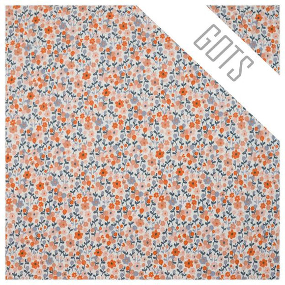 80cm Musselin Baumwolle kleine Blümchen Bio