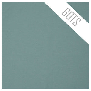 Baumwolljersey uni blau matt GOTS