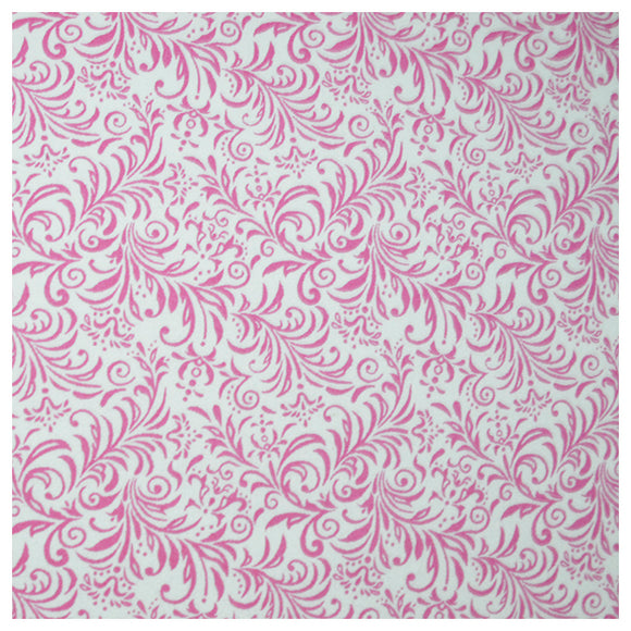 80cm Baumwollstoff Ornamente pink/weiß