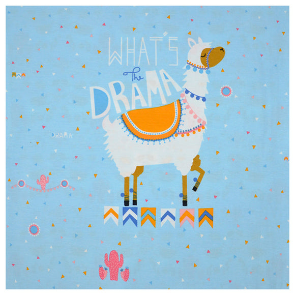 Jersey Panel Drama Lama blau